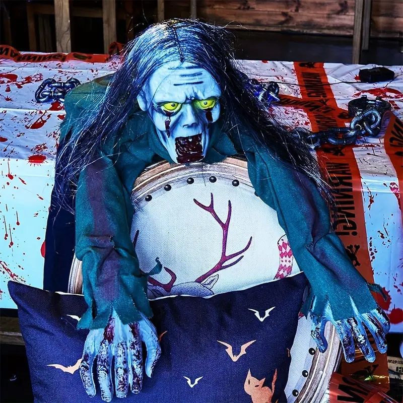 Voice Controlled Hairy Electric Crawling Ghost Decoration