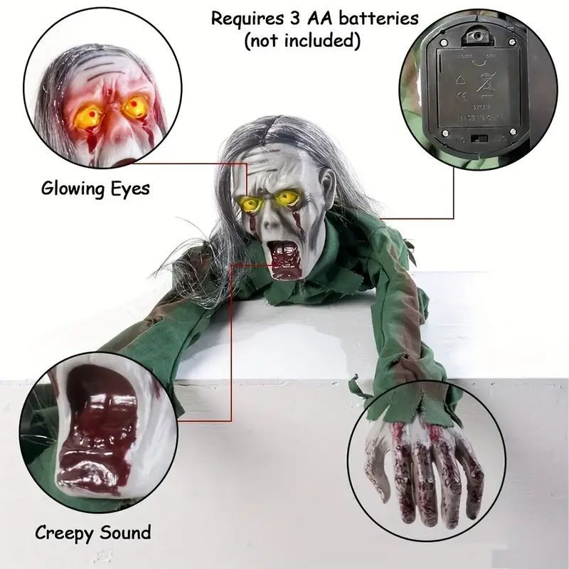 Voice Controlled Hairy Electric Crawling Ghost Decoration