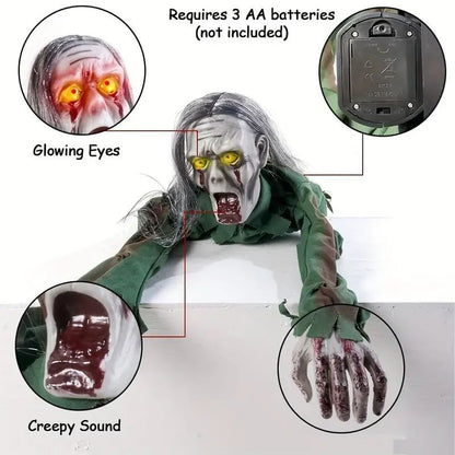 Voice Controlled Hairy Electric Crawling Ghost Decoration