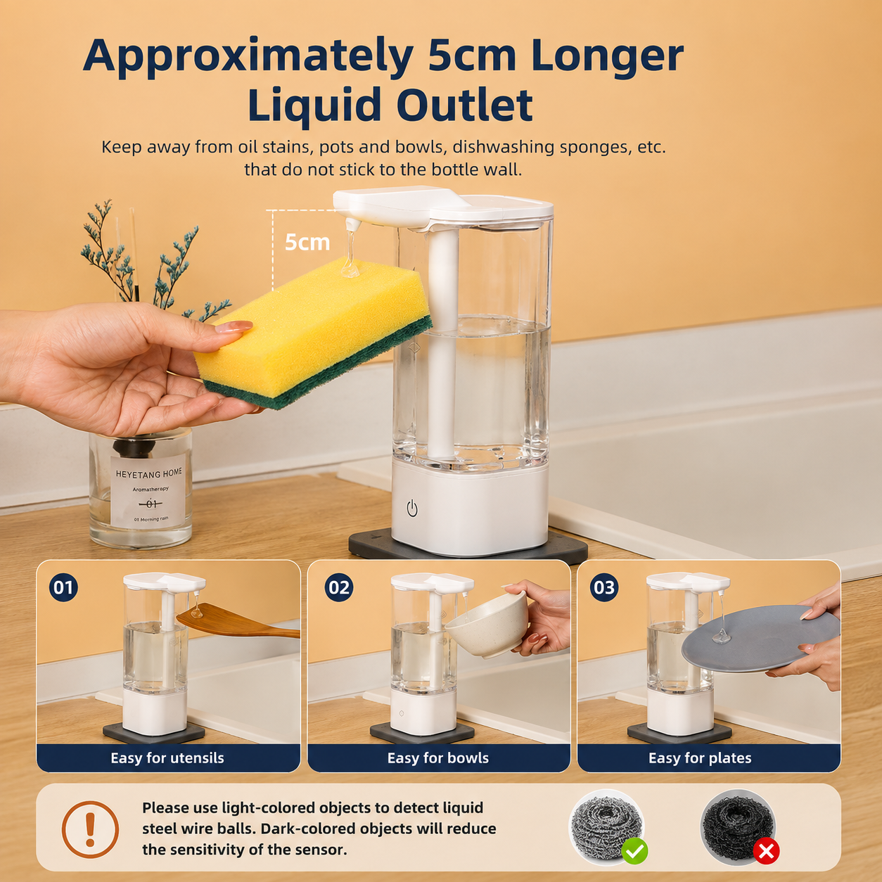 Automatic Sensor Soap Dispenser Rechargeable Touch-Free Liquid Dispenser