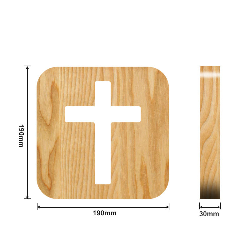 FaithGlow - Solid Wood Cross LED Night Lamp