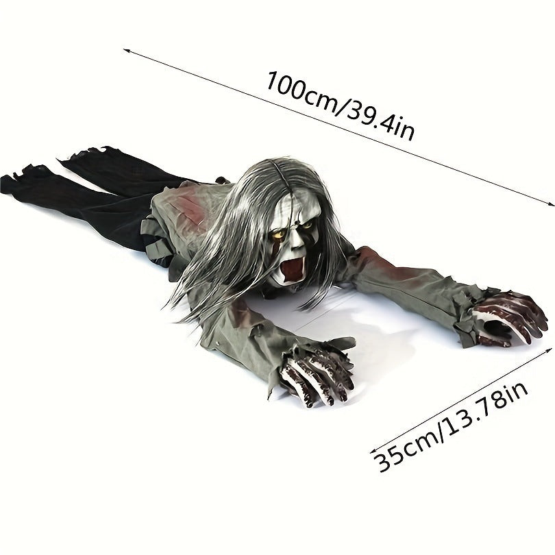 Voice Controlled Hairy Electric Crawling Ghost Decoration